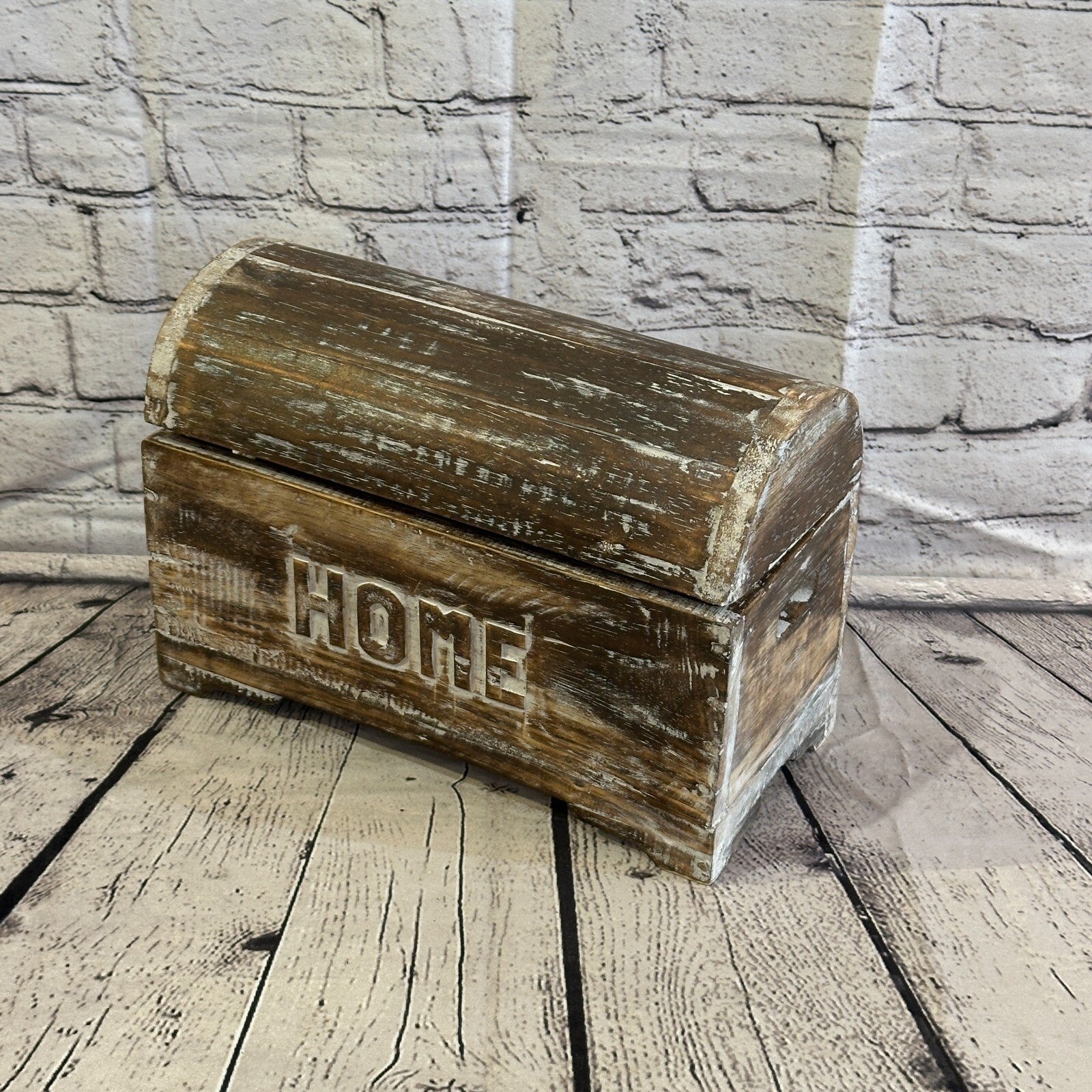30cm x 20cm x 14cm Brown Home Wood Box Wooden Chest Storage Craft Handles Lid0