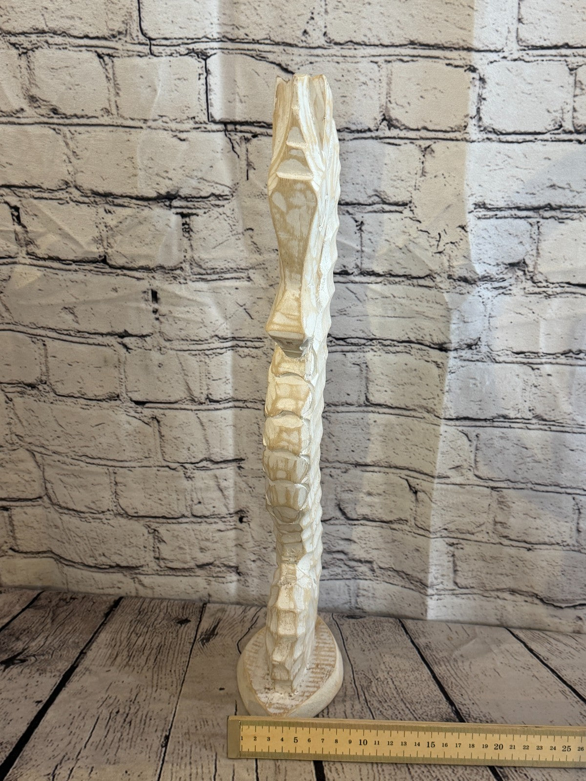 50cm White Wooden Shabby Seahorse Statue Ornament Fair Trade Handcarved7