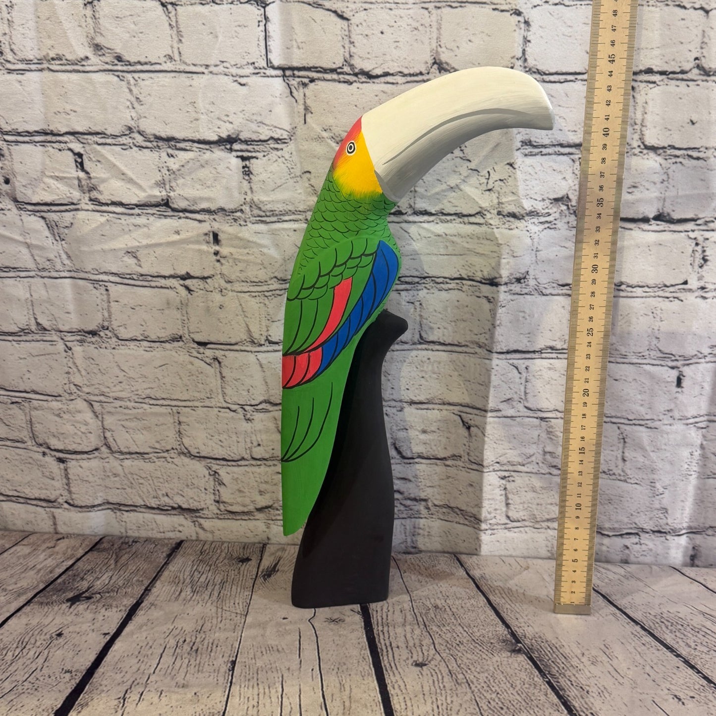 40cm Bright Green Toucan Bird Ornament Statue Fair Trade Hand Made Carved Wood6