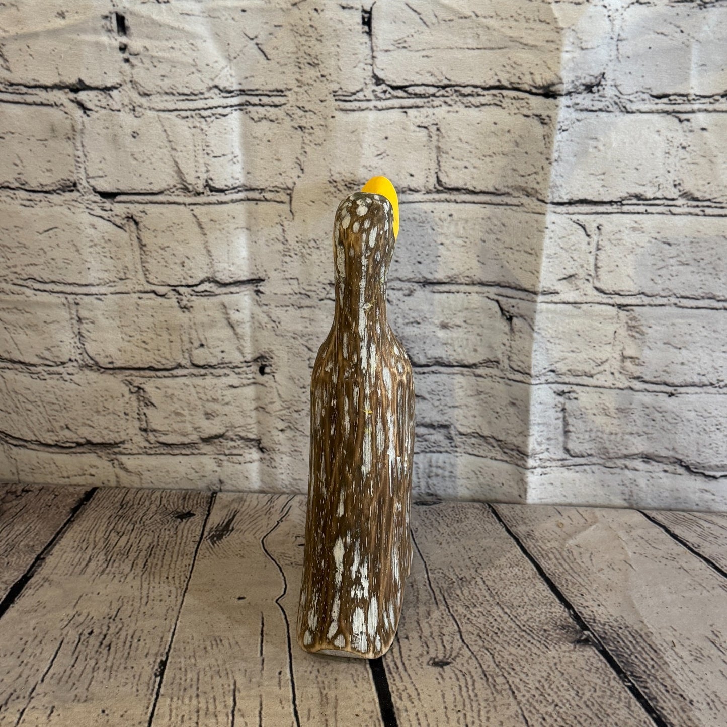 Looking Forward 25cm Tall Wooden Brown Duckling Baby Duck Shabby Wood Fairtrade5