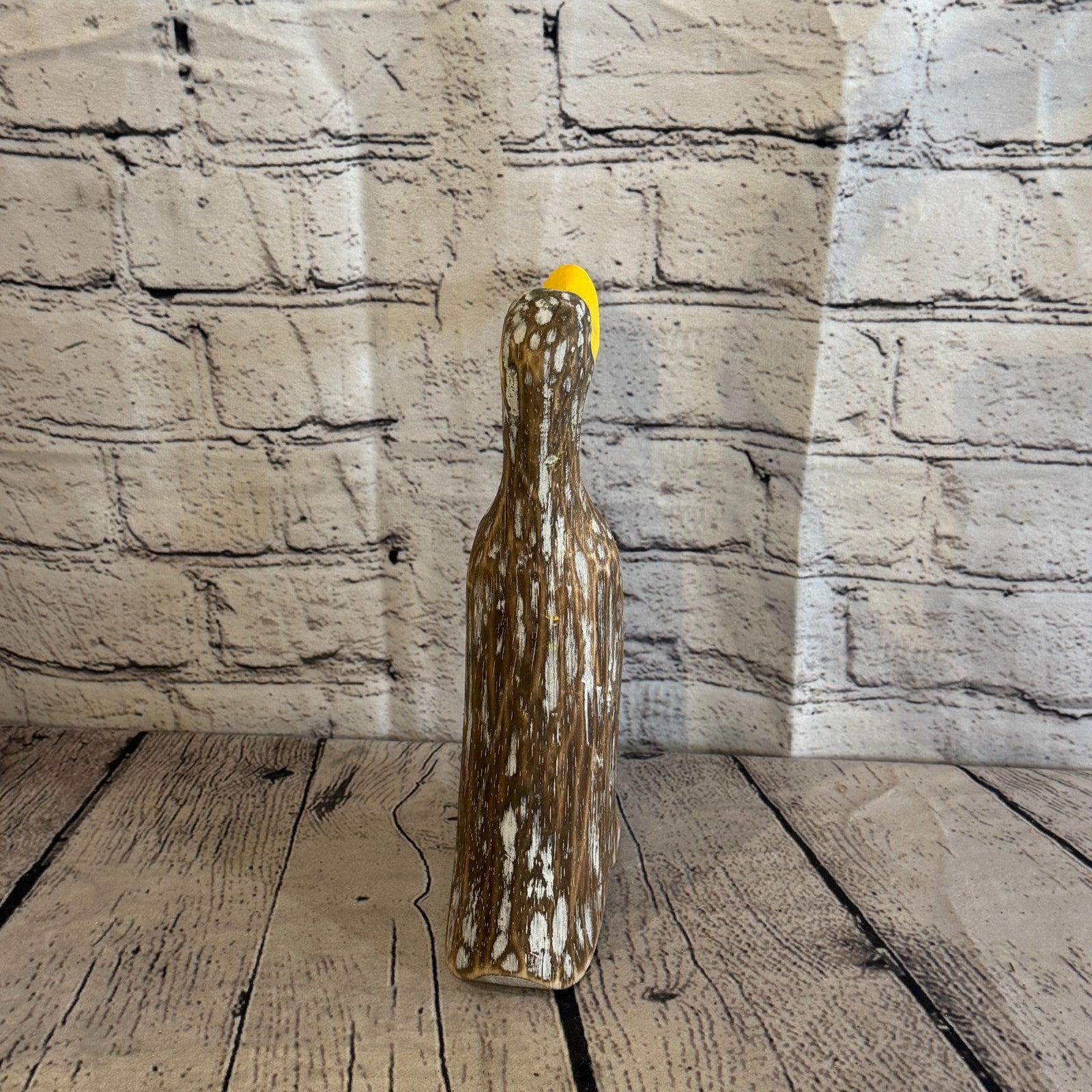 Looking Forward 25cm Tall Wooden Brown Duckling Baby Duck Shabby Wood Fairtrade5