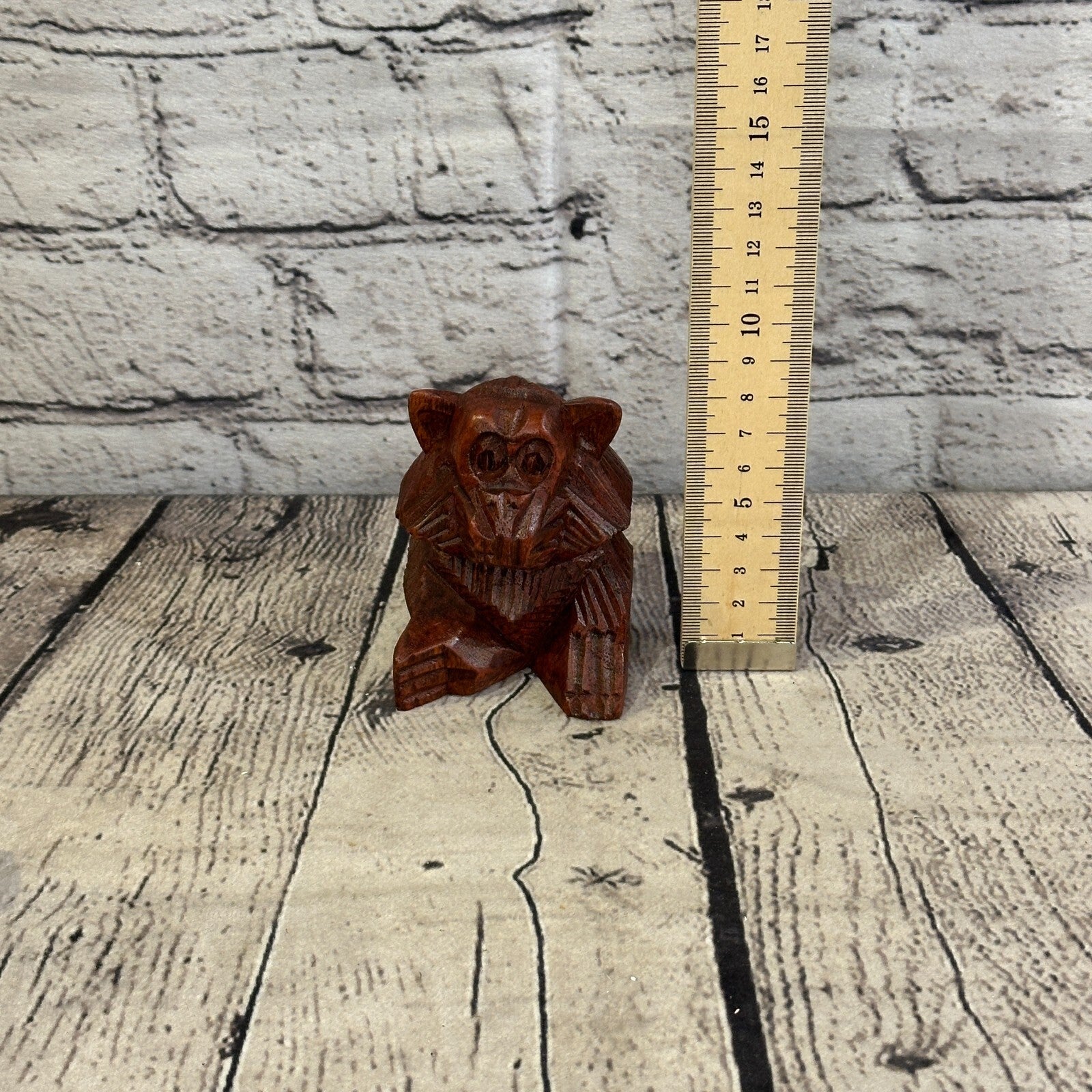 8cm Tall Wooden 3 Wise Monkeys Figure Hear No Evil See No Evil Speak No Evil7