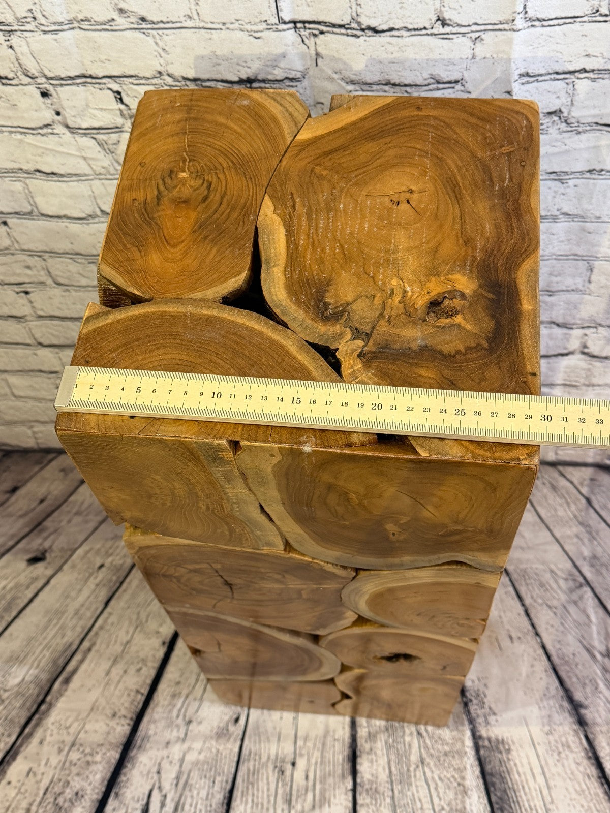 80cm x 30cm x 30cm Wooden Teak Wood Slice Cube Table Sculpture Root Ornament7