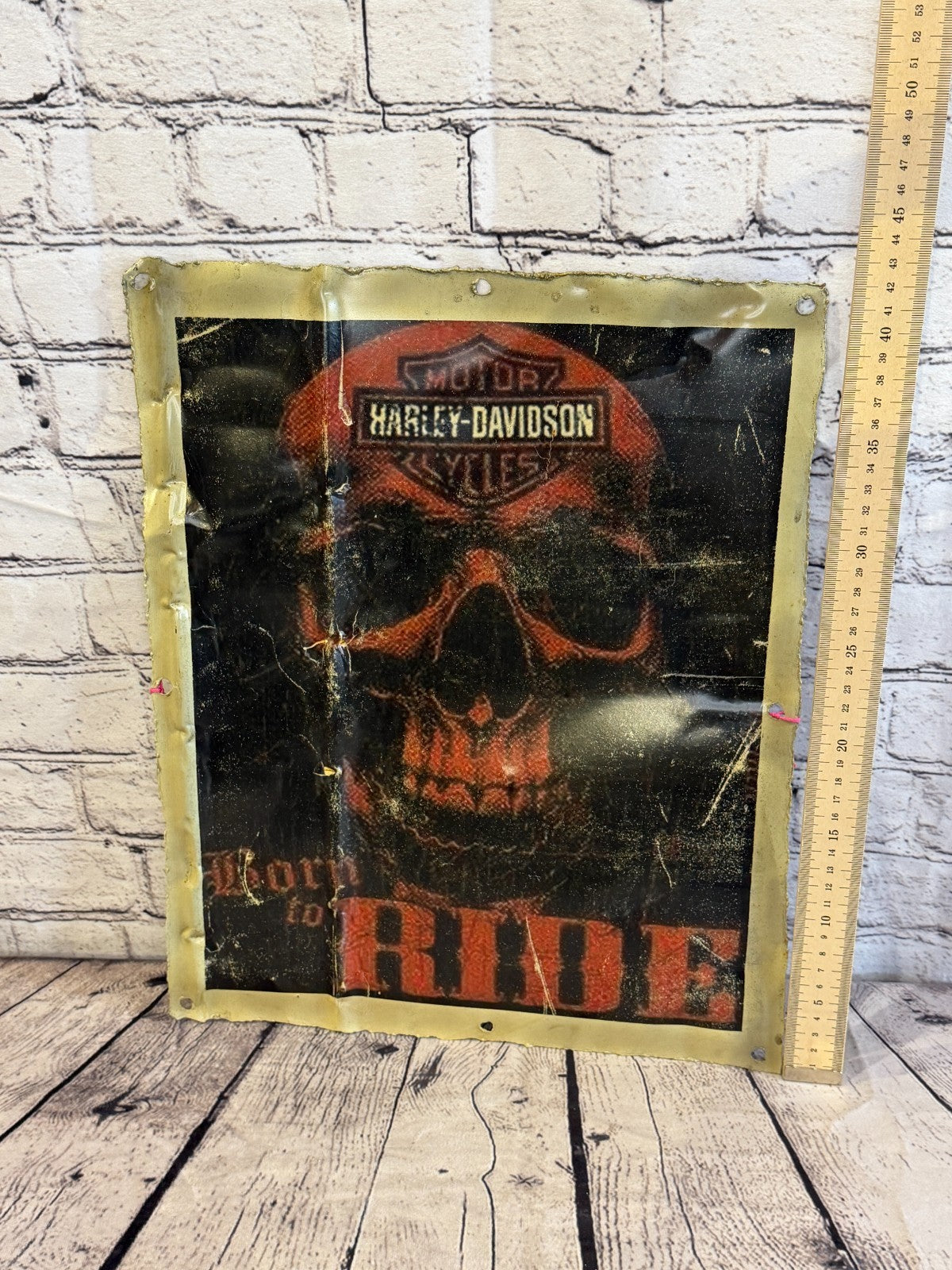 Harley Davidson Motorbike Advert Wall Plaque 42cm x 36cm Vintage Retro Tin Sign1