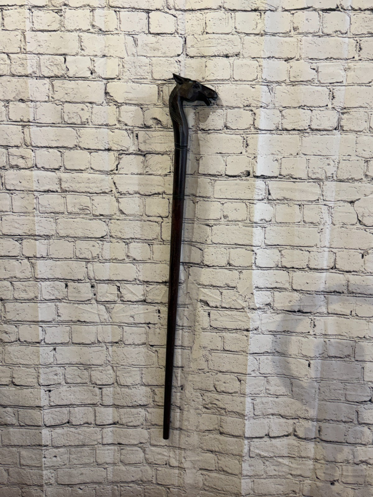 Horse Head 90cm Tribal African Walking Stick Cane Hand Carved Dark Wood3