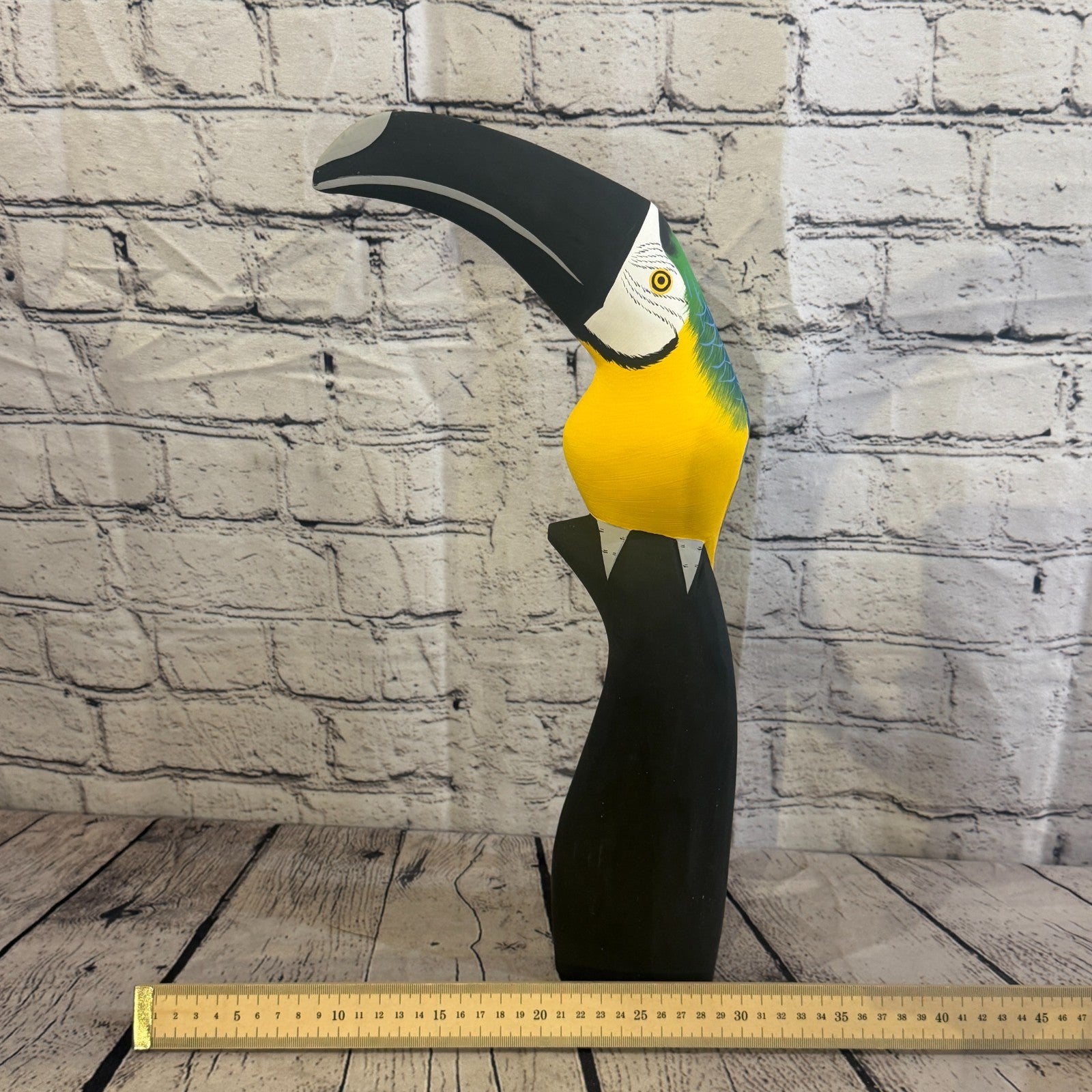40cm Bright Blue Toucan Bird Ornament Statue Fair Trade Hand Made Carved Wood7