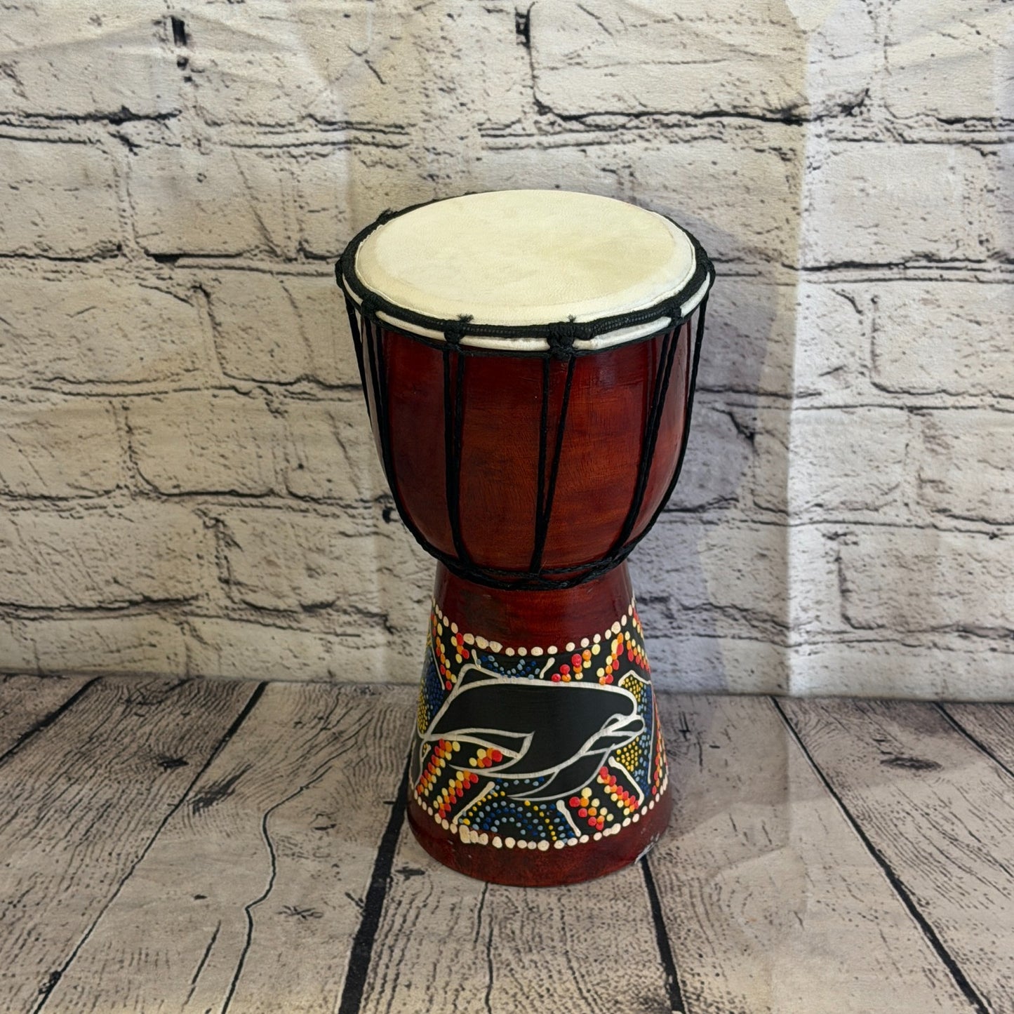 25cm Painted Djembe Drums Musical Instrument Hand Made Fair Trade Dot Painted2