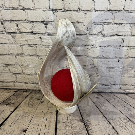 Red Light White Natural 45cm Tall Leaf Lamp Twist LED UK Mains Plug Design 80