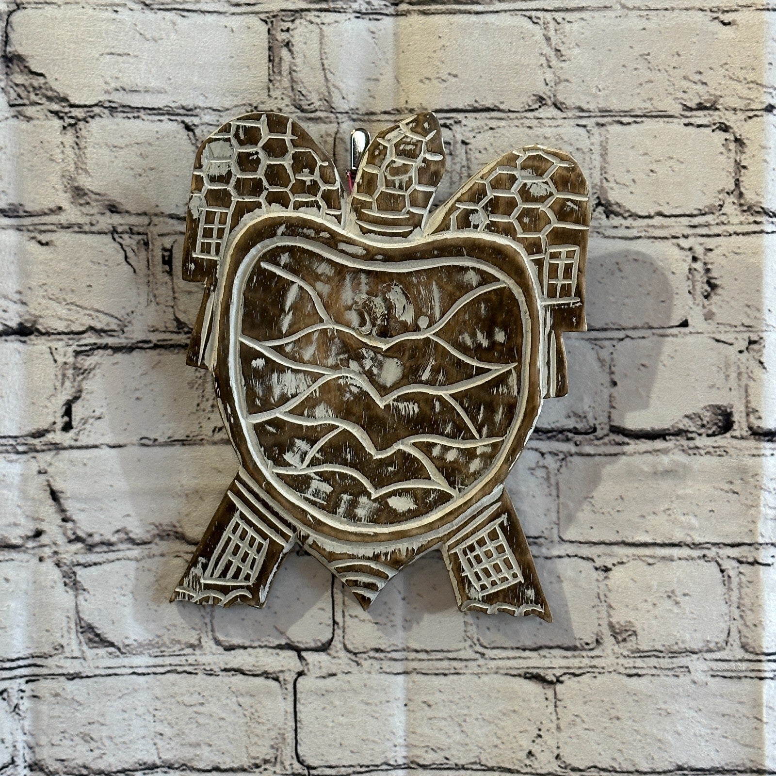 25cm Brown Sea Turtle Bowl Trinket Dish Decoration Designer Mask Wooden Handmade3