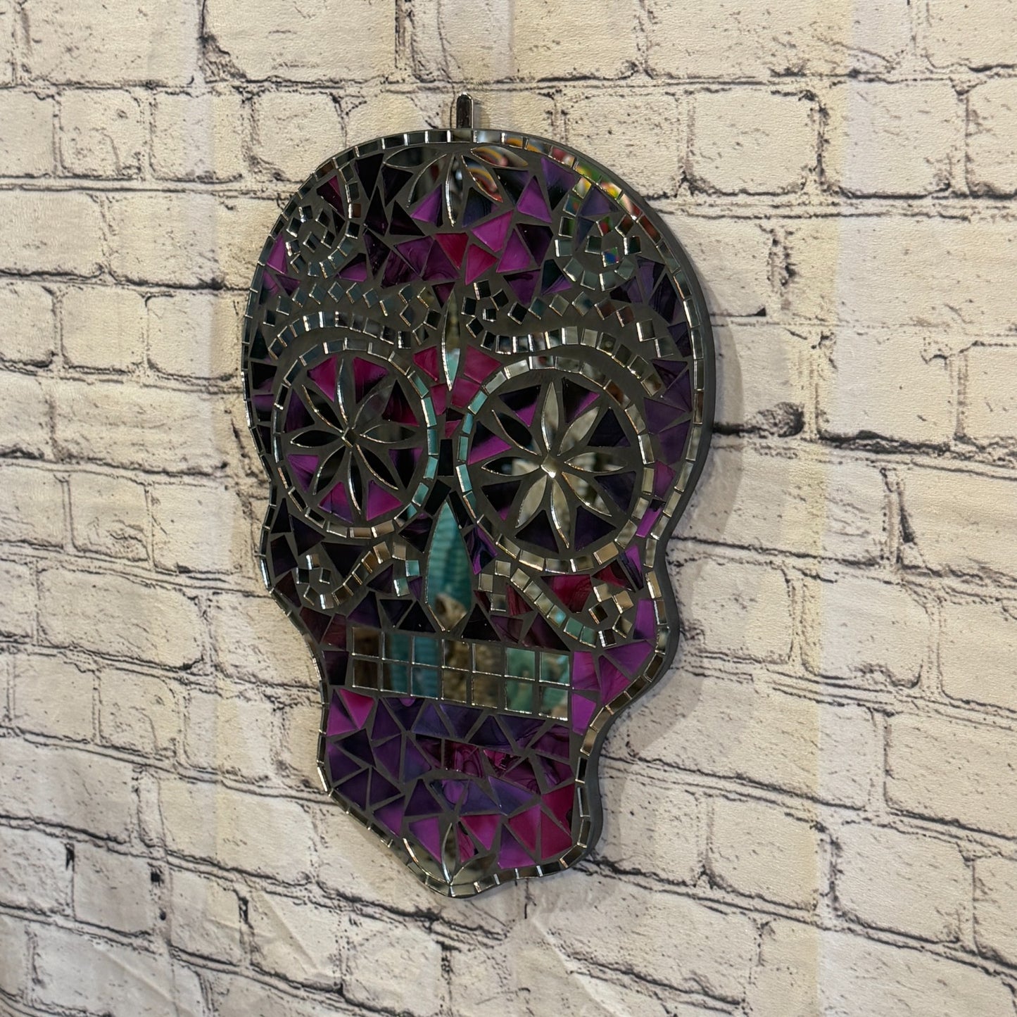 Purple Skull Mosaic Tile Wall Mirror 40cm x 28cm 16 Inches Handmade New2