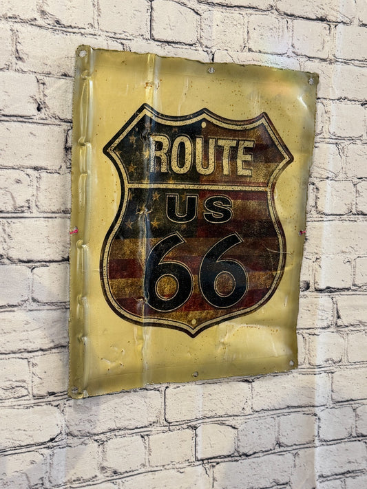 USA Route 66 Poster Advert Wall Plaque 42cm x 36cm Vintage Retro Tin Sign0