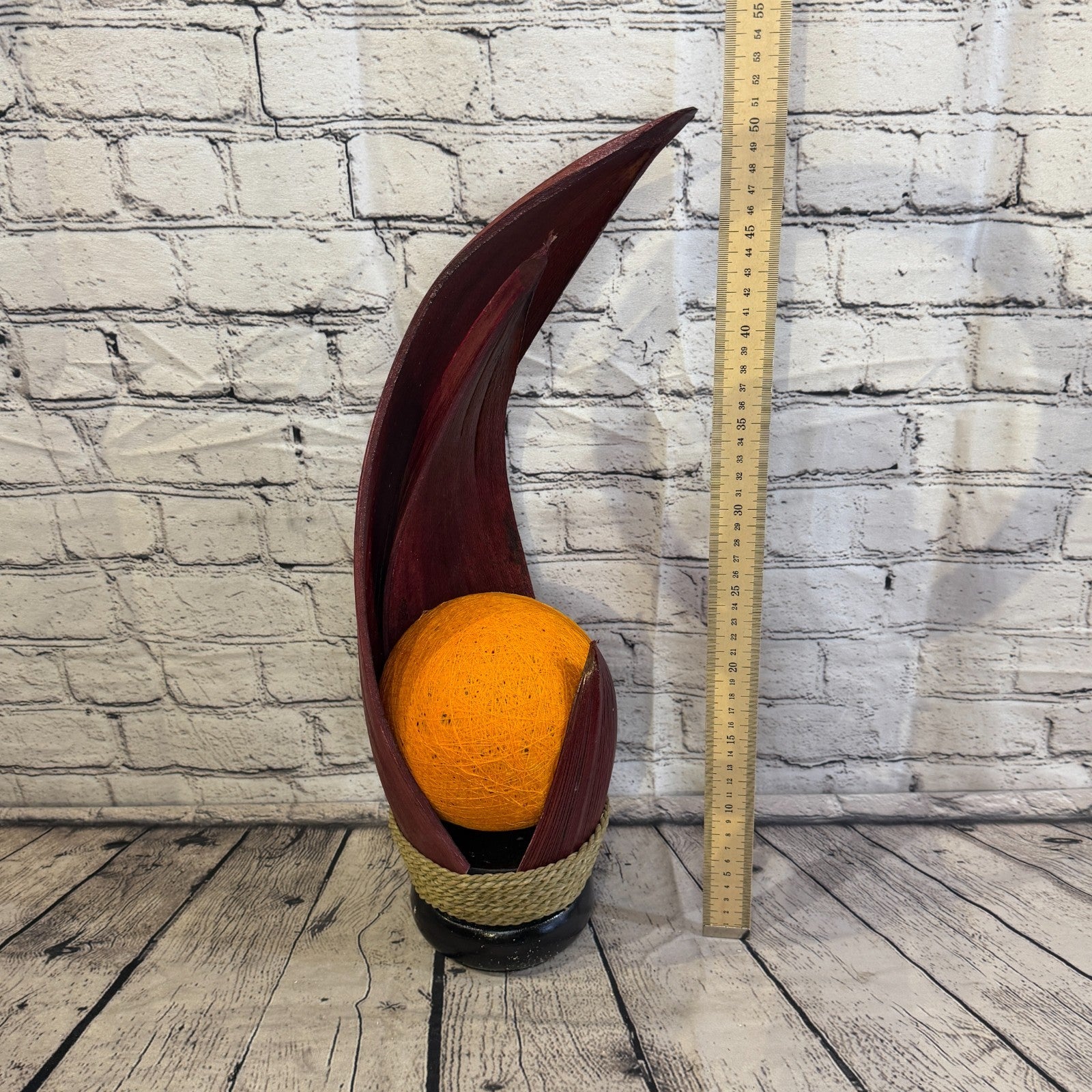 Orange Light Red Natural 55cm Tall Leaf Lamp Twist LED UK Mains Plug Design 65