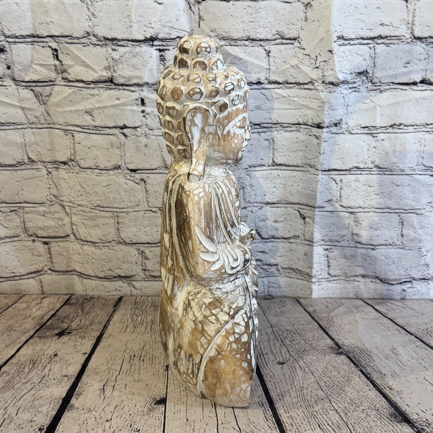 40cm Brown Meditating Buddha Ornament Sculpture Statue Buddhas Hand Carved Wood3