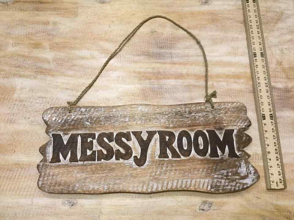 Messy Room Word Sign Plaque Outdoor Garden Shed Den Bar Shop 30cm x12cm3
