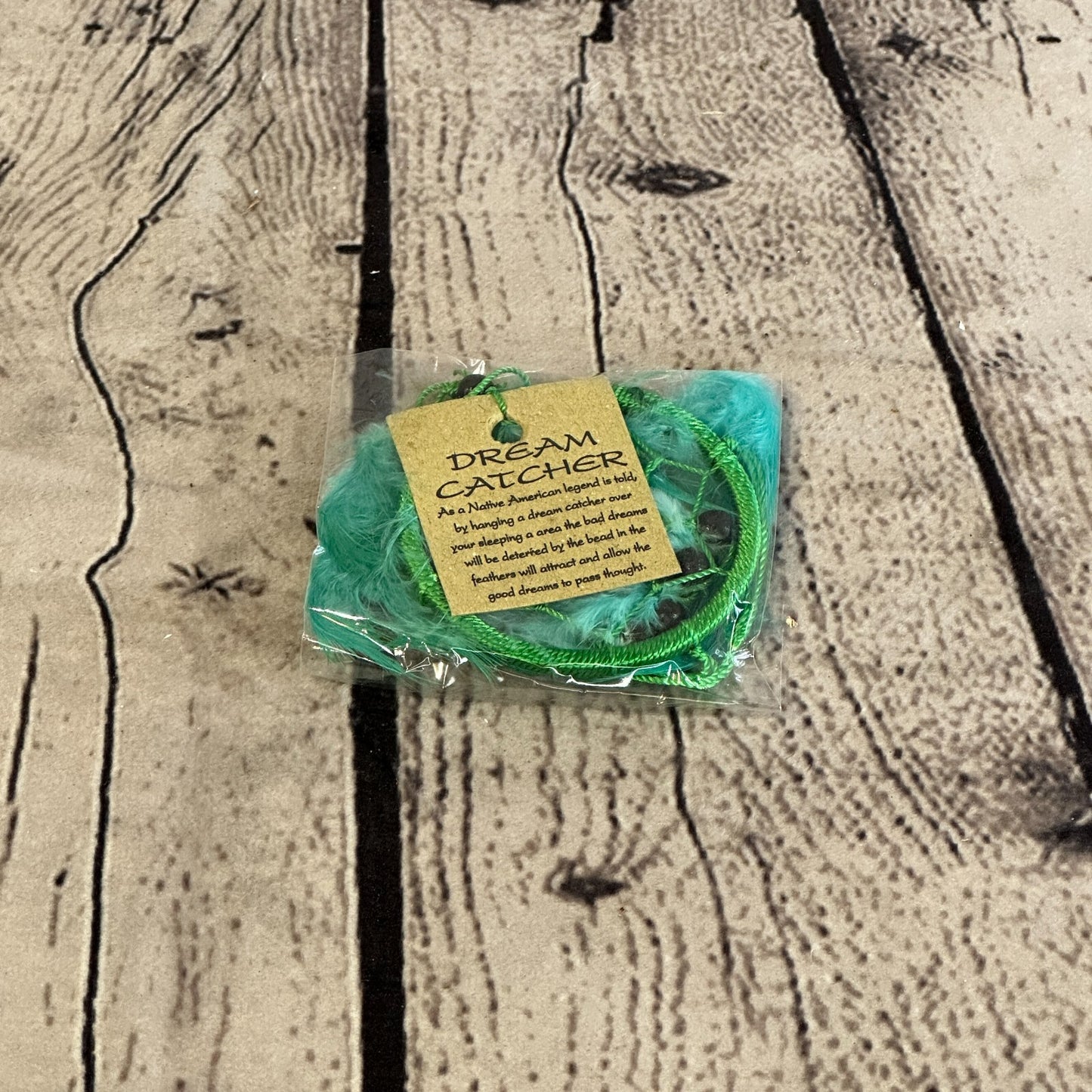 Green Naturals Handmade Dream Catcher Feather Beads Ring For Home Car Décor1