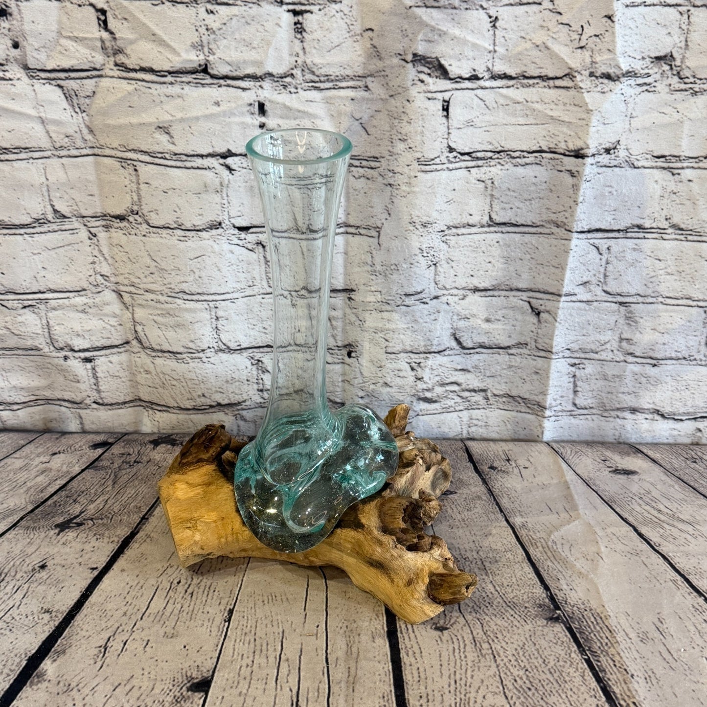 35cm Tall Vase Colour Melted Glass Wood Decorative Vase Glass Sculpture Crafted2