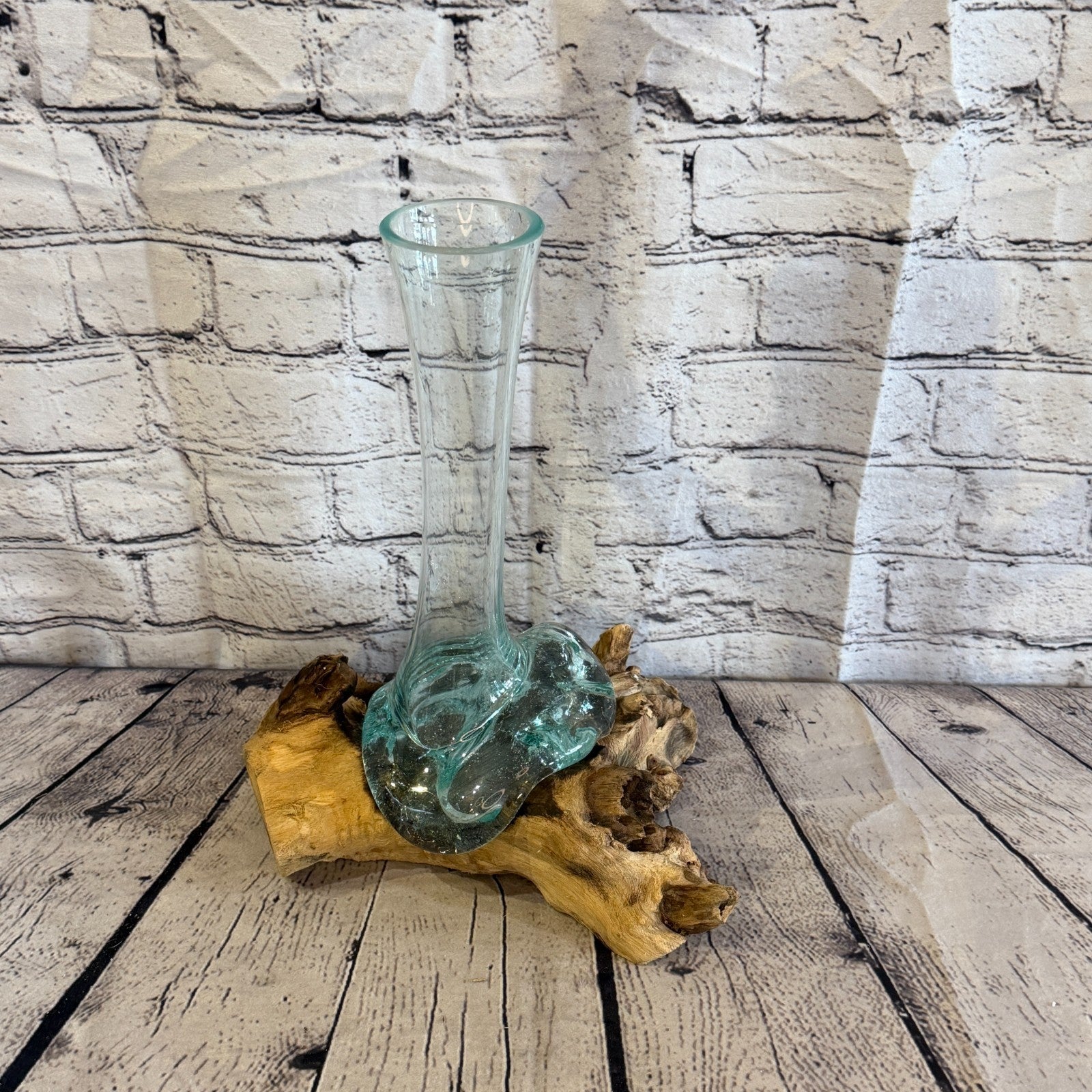 35cm Tall Vase Colour Melted Glass Wood Decorative Vase Glass Sculpture Crafted2