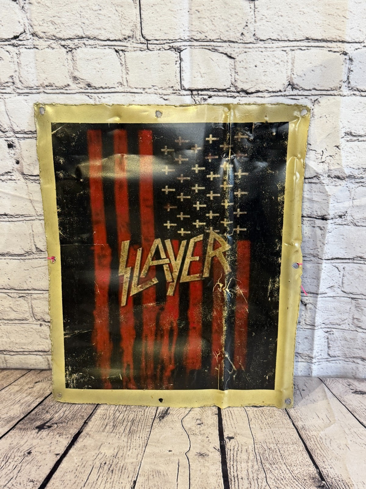 Slayer Band Flag Poster Advert Wall Plaque 42cm x 36cm Vintage Retro Tin Sign3