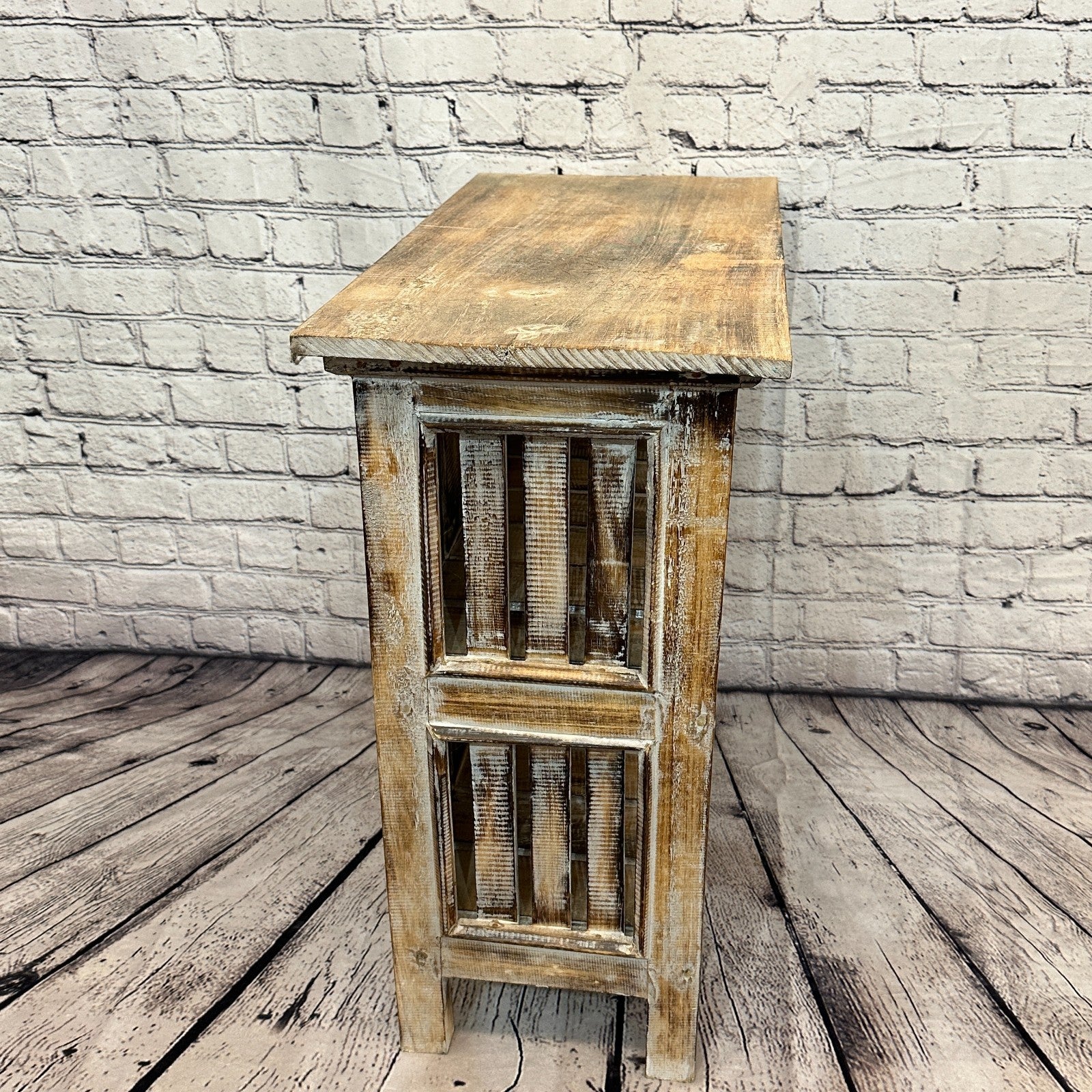 60cm x 60cm Brown 2 Shelf Wooden Side Cabinet Living Hallway Storage Furniture3