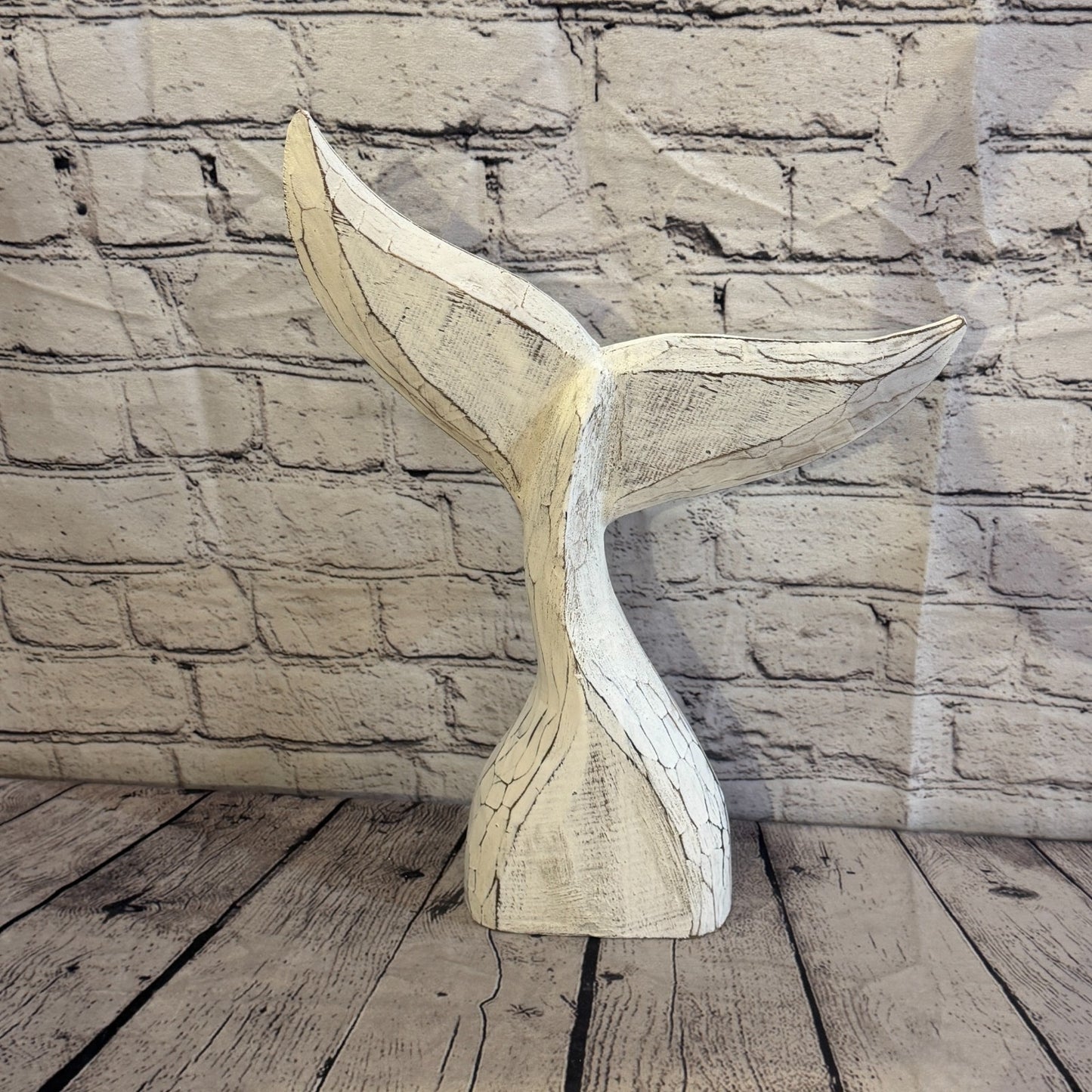 40cm x 40cm Whale Tail White Fish Wood Coastal Ocean Bathroom Decoration4