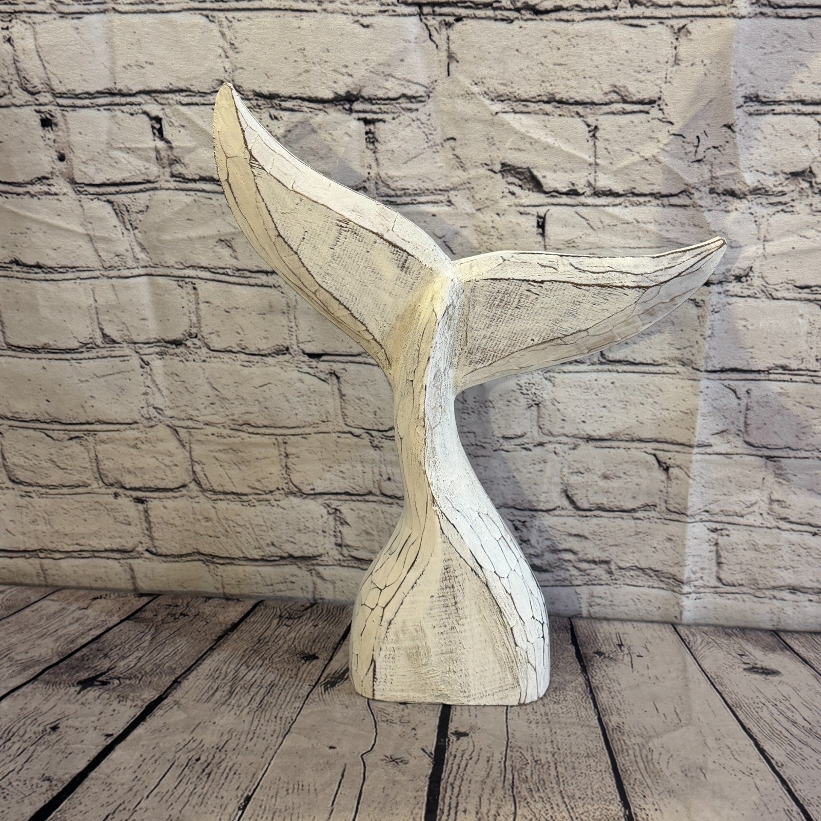 40cm x 40cm Whale Tail White Fish Wood Coastal Ocean Bathroom Decoration4