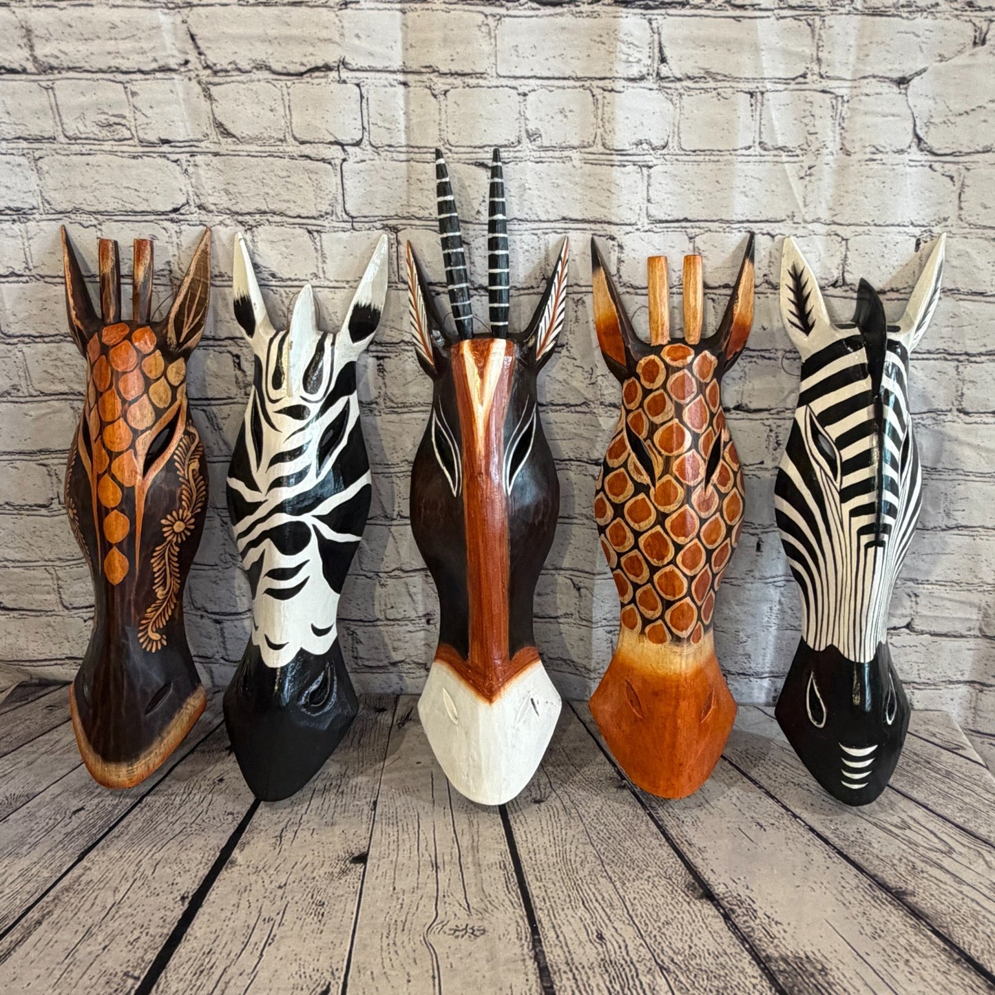 50cm Antelope Hand Carved Fair Trade Wooden Animal Wall Art Wall Hang Mask6