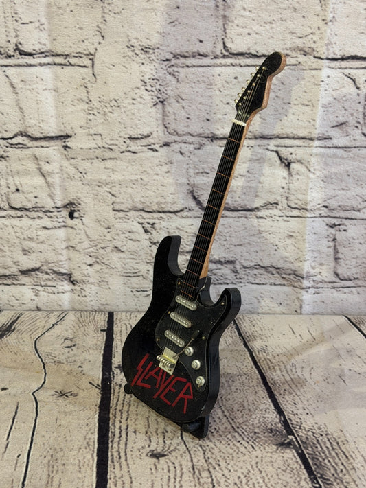 Miniature 25cm Guitar Slayer Metal Band Guitar on Stand Band Gift Display0