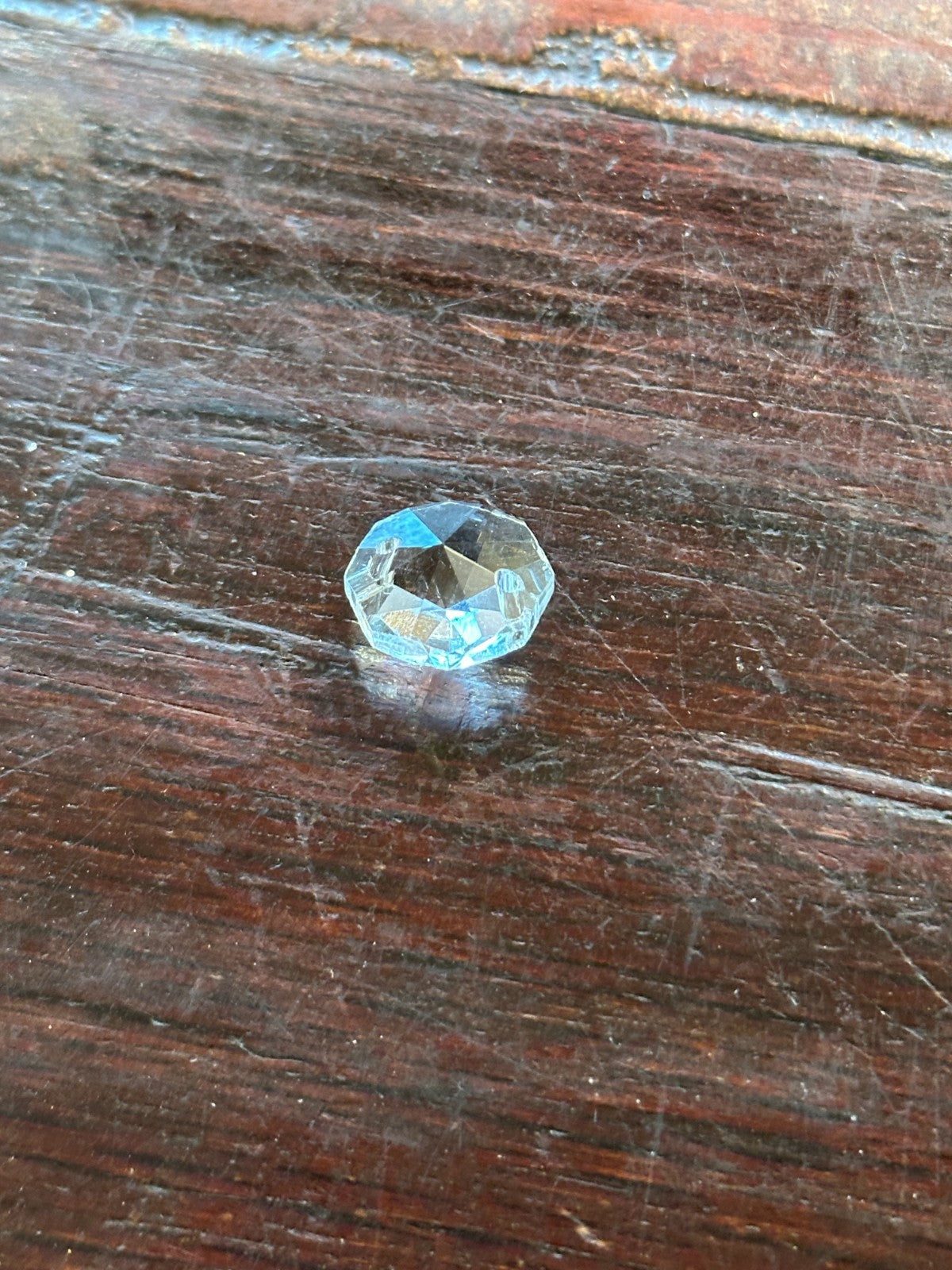 20 2 Hole Crystal Clear Glass Faceted Sun Catcher Cut Drop Pendant 1.5cm x 1.5cm2