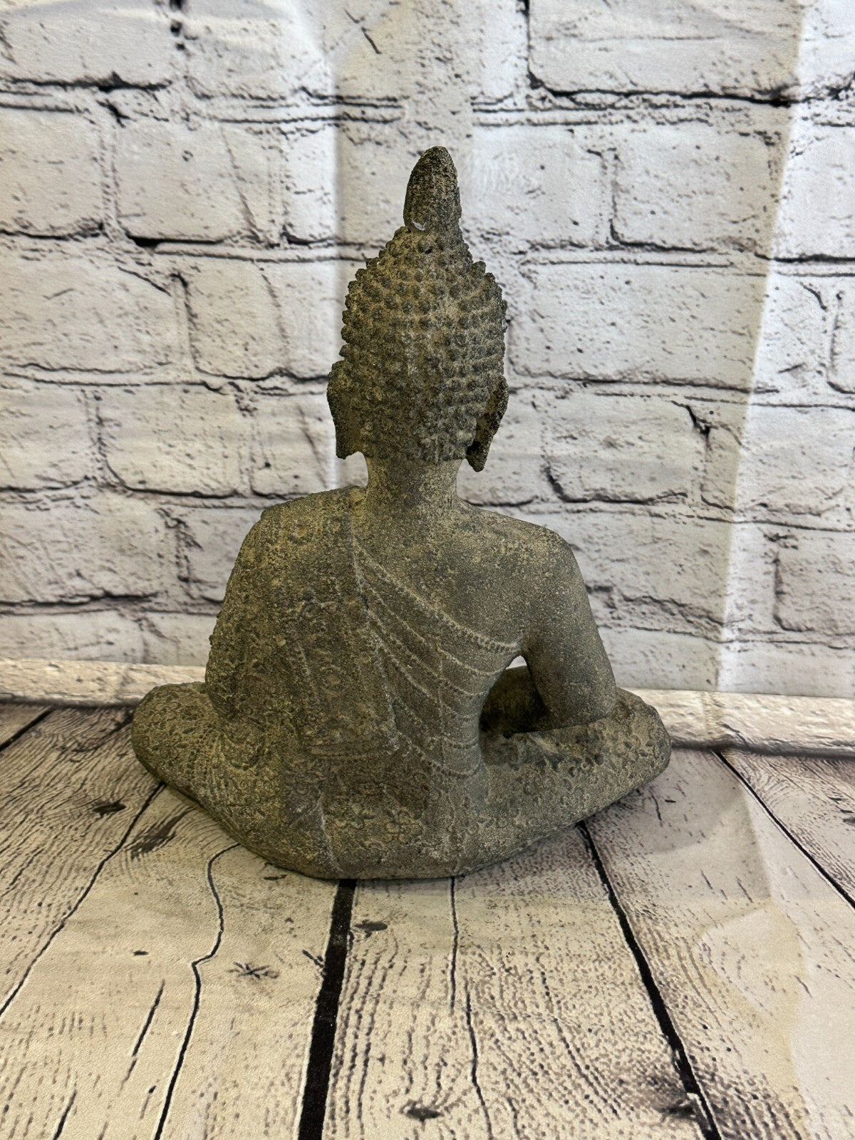 Spike Buddha Stone Garden 30cm x 20cm Ornament Outdoor Indoor Statue Hindu6