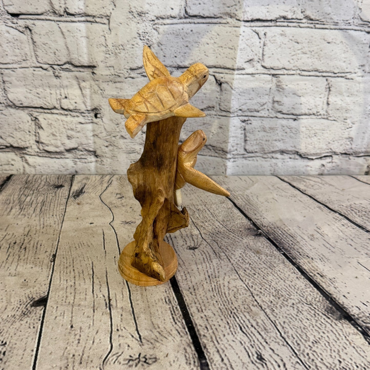 20cm Double Turtle Mushroom Parasite Ornament Natural Carving Fairtrade Wooden4