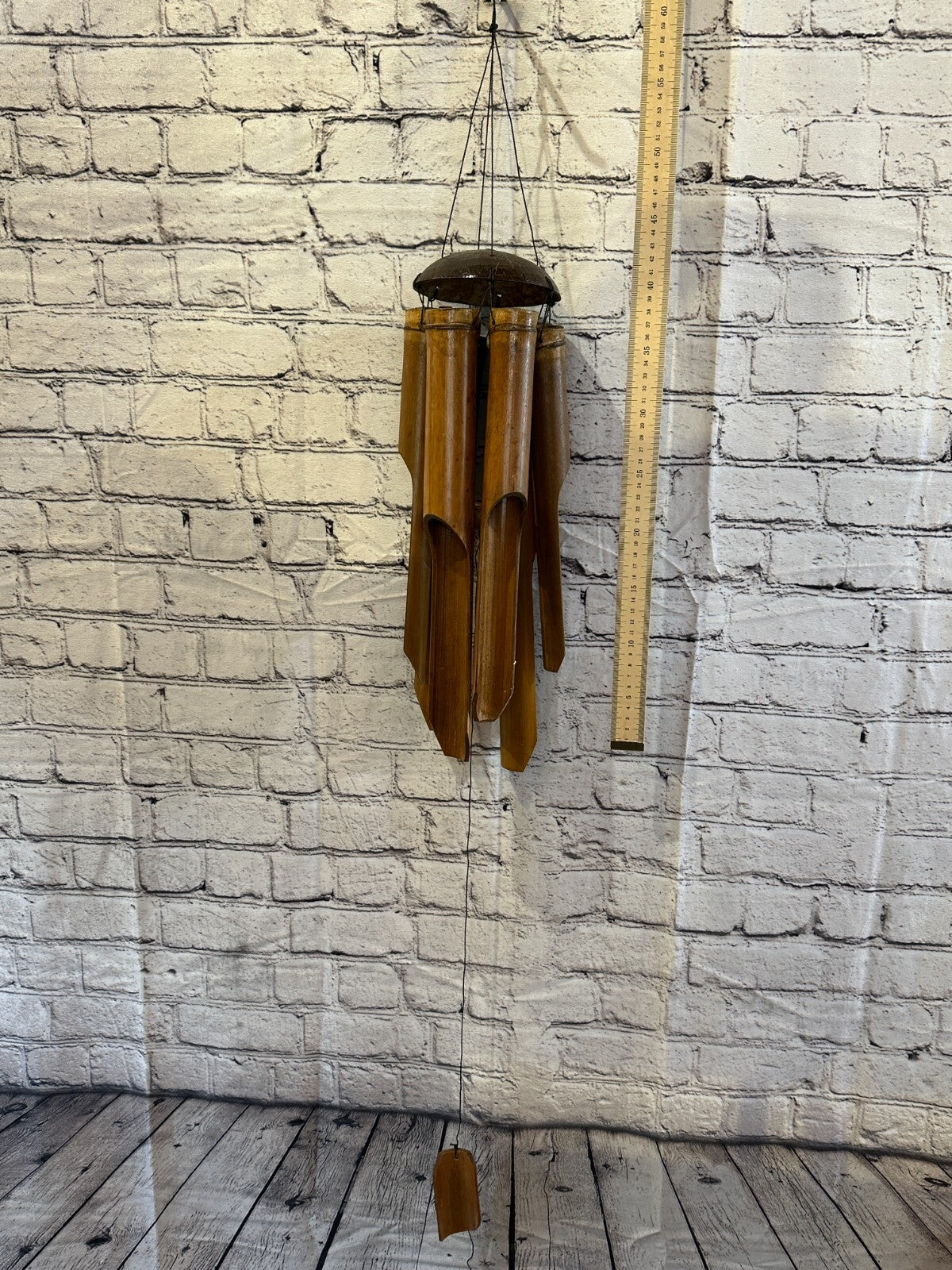 Coconut Bamboo Windchime Plain 40cm Garden Gift Summer Handmade Chimes4