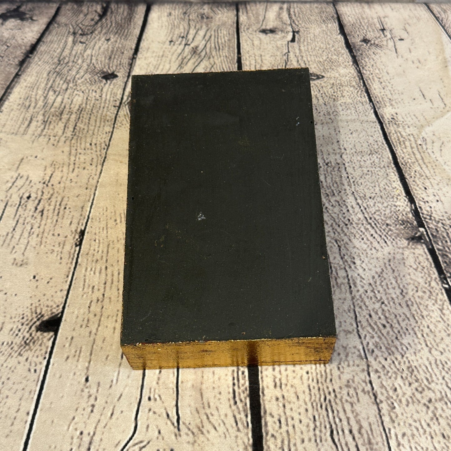 Bright Gold Thai Plain Buddha Face 20cm x 12cm x 5cm Wooden Box Trinket Handmade2