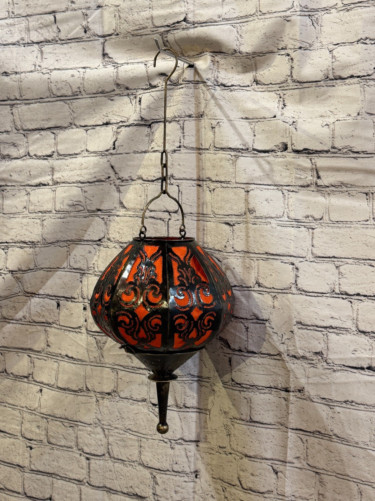 30cm x 20cm Orange Metal Fabric Ceiling Pendant Light Shade Lampshade LED Bulb1