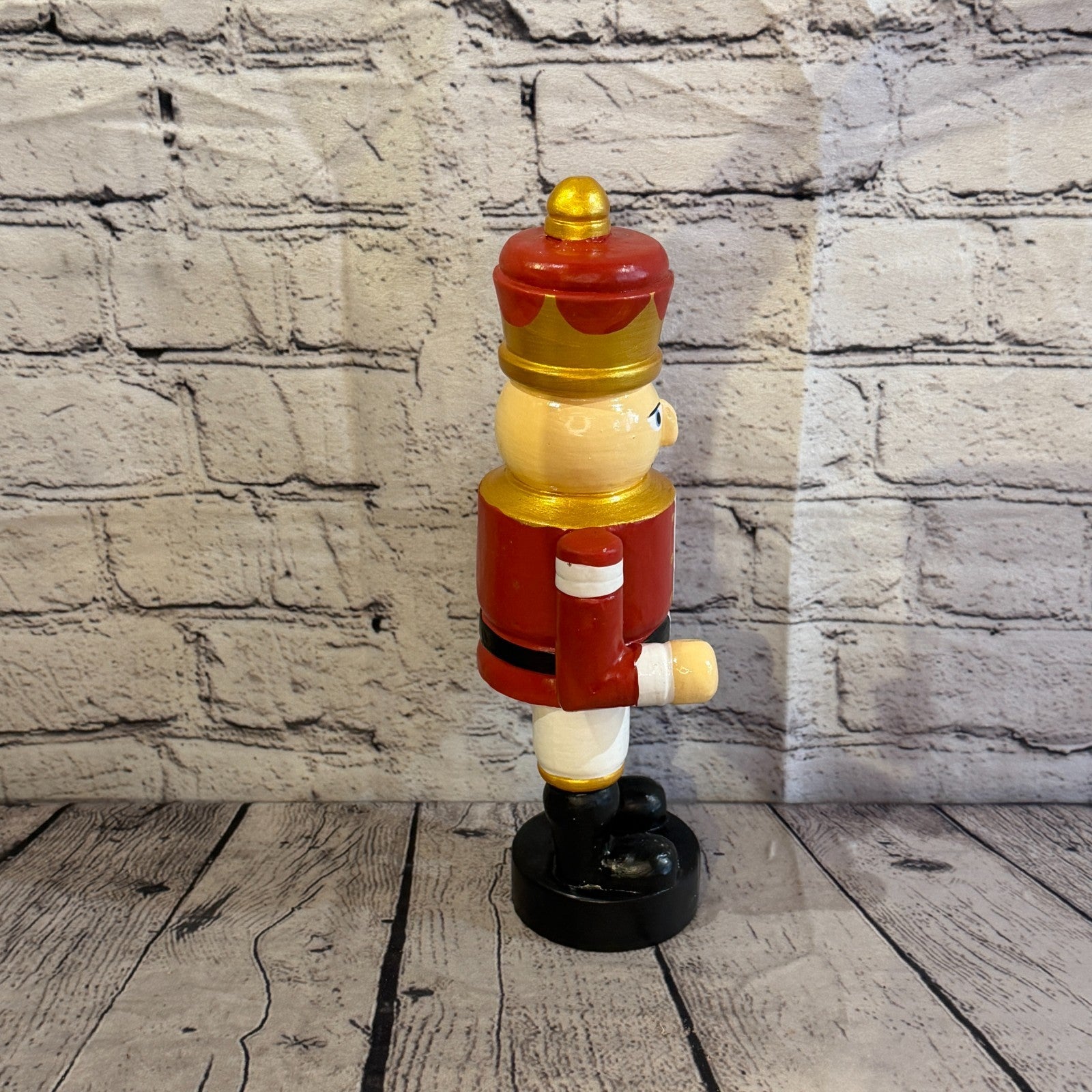 30cm Red Top Hat Nut Cracker Soldier Handcrafted Wood Xmas Christmas Ornament3