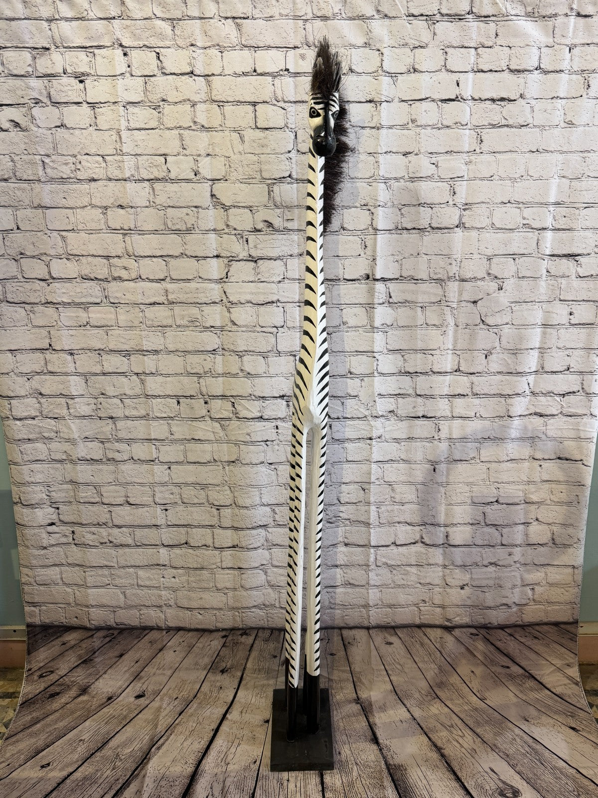 150cm Painted Wooden Zebra Standing Single Carved Solid Wood Zebra Handmade1