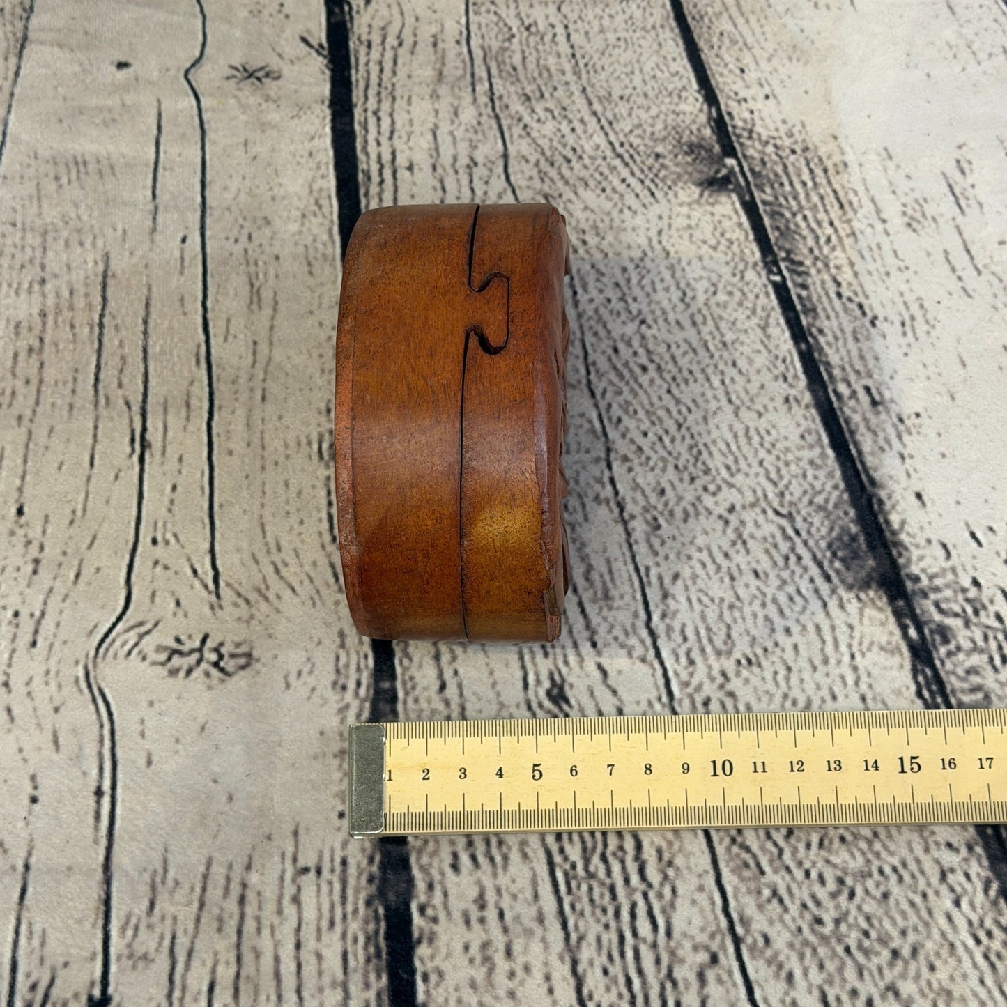 Oval Sun & Moon 4 Bit Wooden Puzzle Box Secret Box Magic Trinket Handmade5