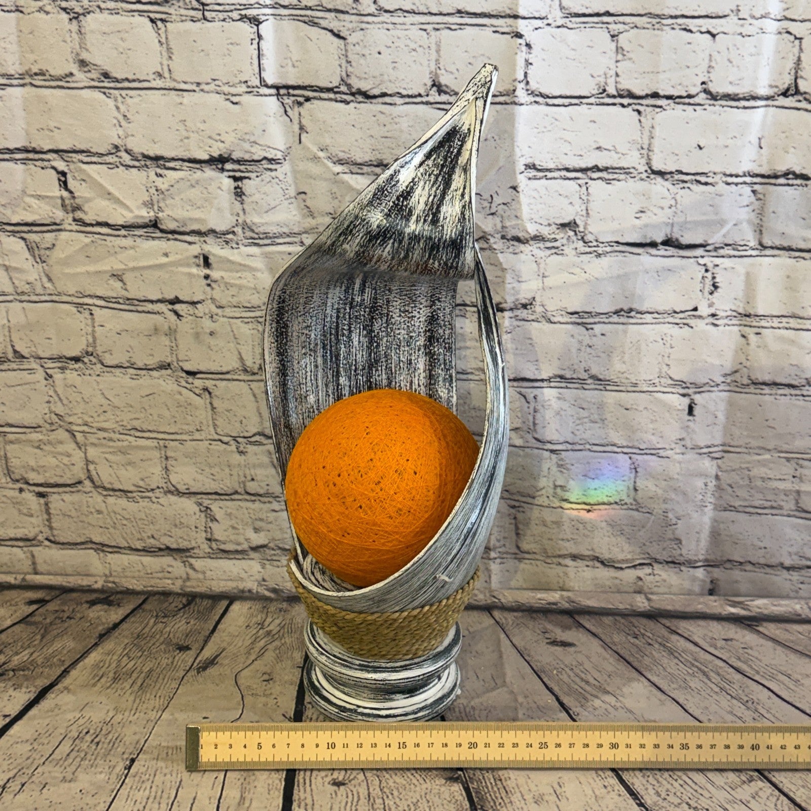 Orange Light Silver Natural 45cm Tall Leaf Lamp Twist LED UK Mains Plug Desig 126