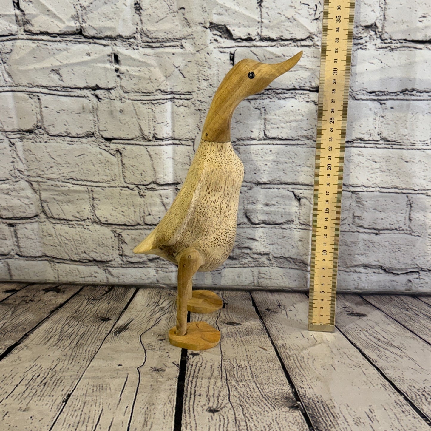 Looking Forward 30cm Tall Wooden Smooth Duckling Baby Duck Bamboo Root Fairtrade6