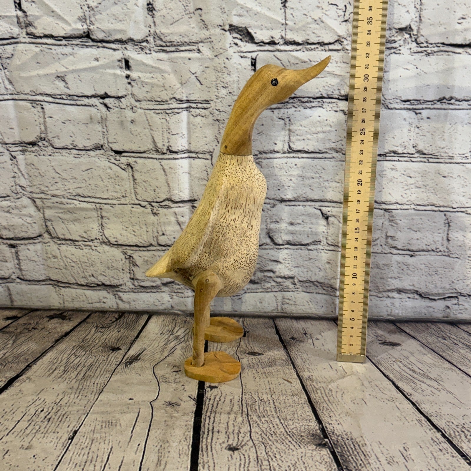 Looking Forward 30cm Tall Wooden Smooth Duckling Baby Duck Bamboo Root Fairtrade6