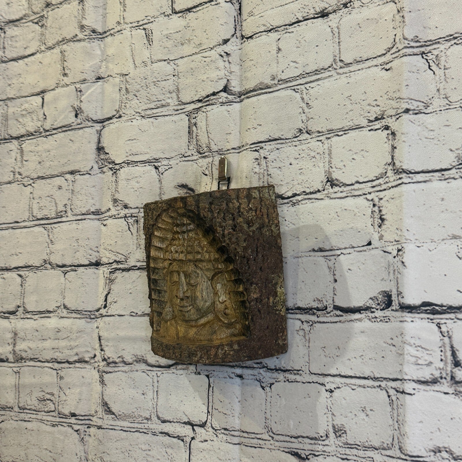 Buddha Head Of The Woods 20cm Hand Carved Wizard Tree Trunk Wood Fairtrade1