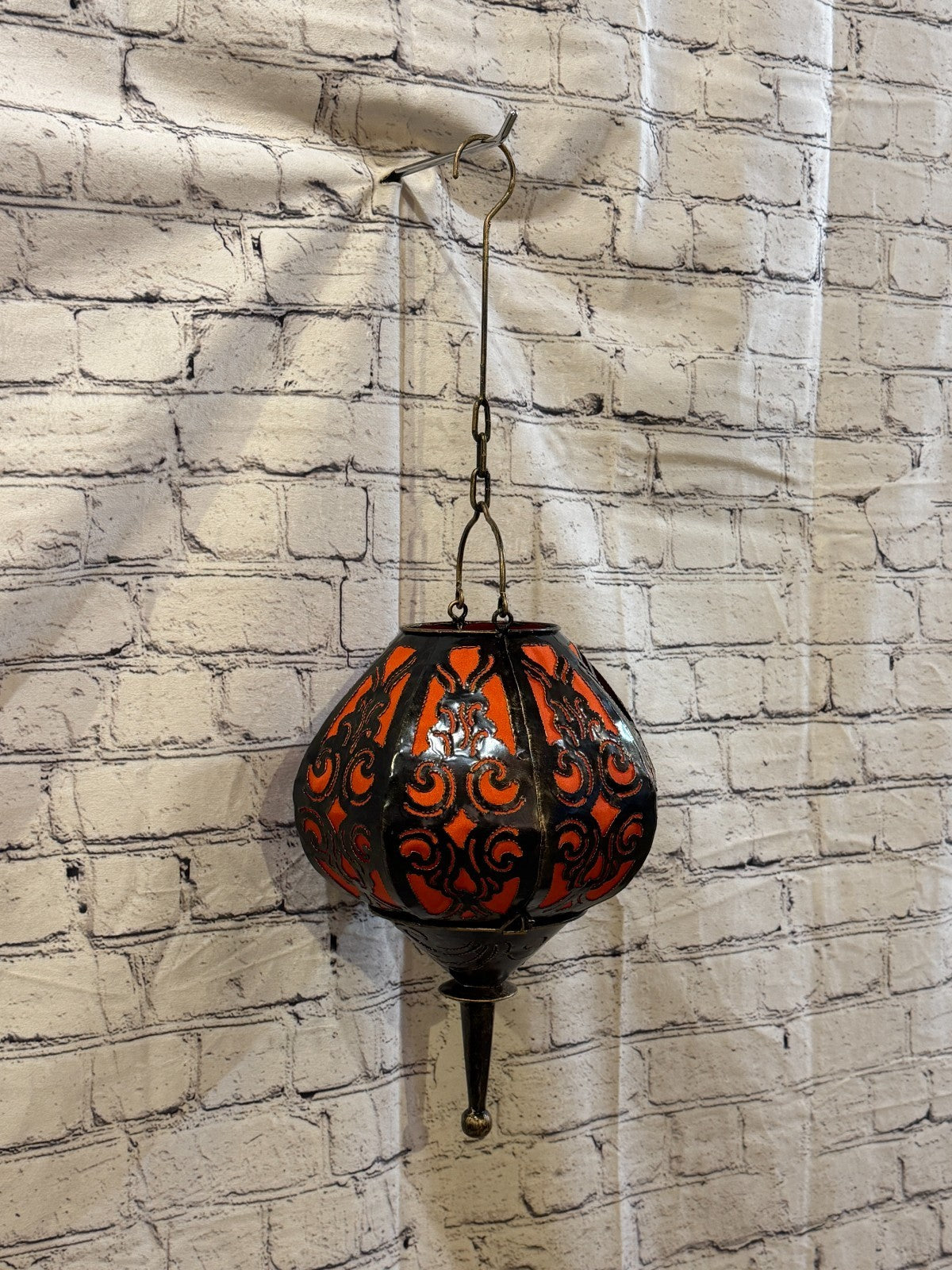 30cm x 20cm Orange Metal Fabric Ceiling Pendant Light Shade Lampshade LED Bulb0