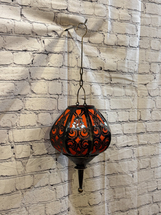 30cm x 20cm Orange Metal Fabric Ceiling Pendant Light Shade Lampshade LED Bulb0