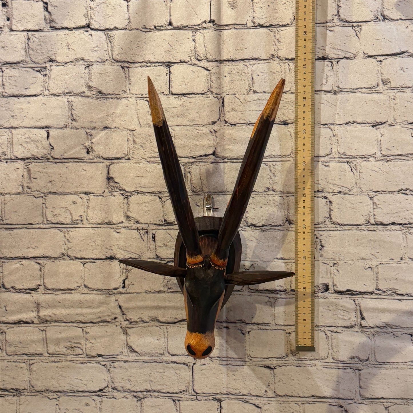 40cm x 25cm Elk Brown Carved Fair Trade Wooden Animal Wall Art Wall Hang Mask4
