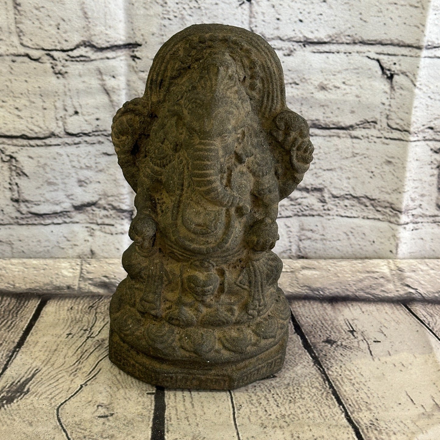 Small Ganahsa Stone Garden 18cm x 10cm Ornament Outdoor Indoor Statue Hindu1