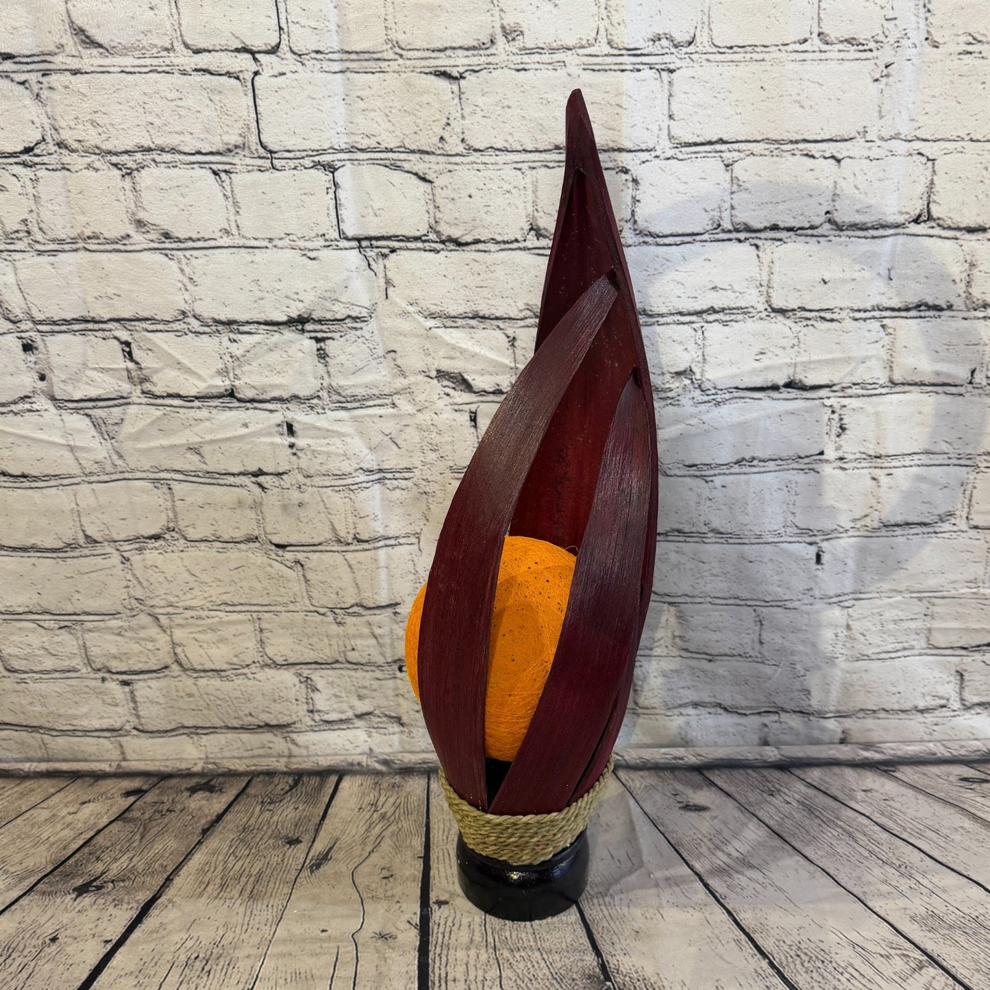 Orange Light Red Natural 55cm Tall Leaf Lamp Twist LED UK Mains Plug Design 31