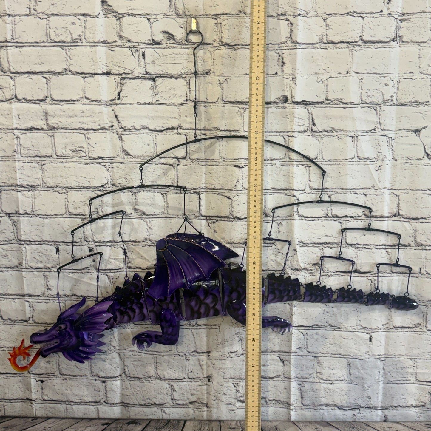 100cm x 50cm Purple Metal Dragon Wall Art Dragon Sculpture Metal Wall Hanging4