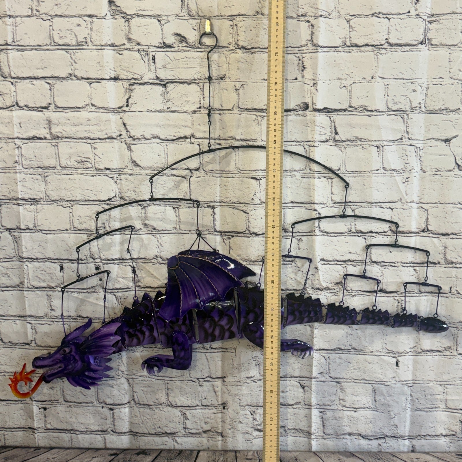 100cm x 50cm Purple Metal Dragon Wall Art Dragon Sculpture Metal Wall Hanging4