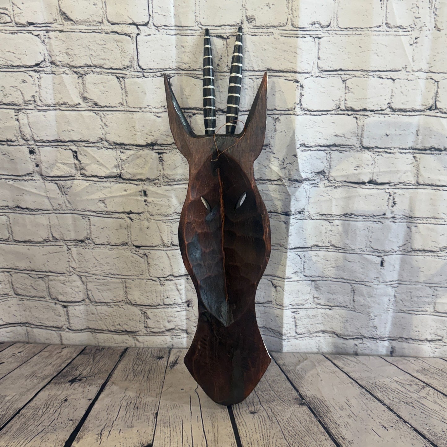 50cm Antelope Hand Carved Fair Trade Wooden Animal Wall Art Wall Hang Mask5