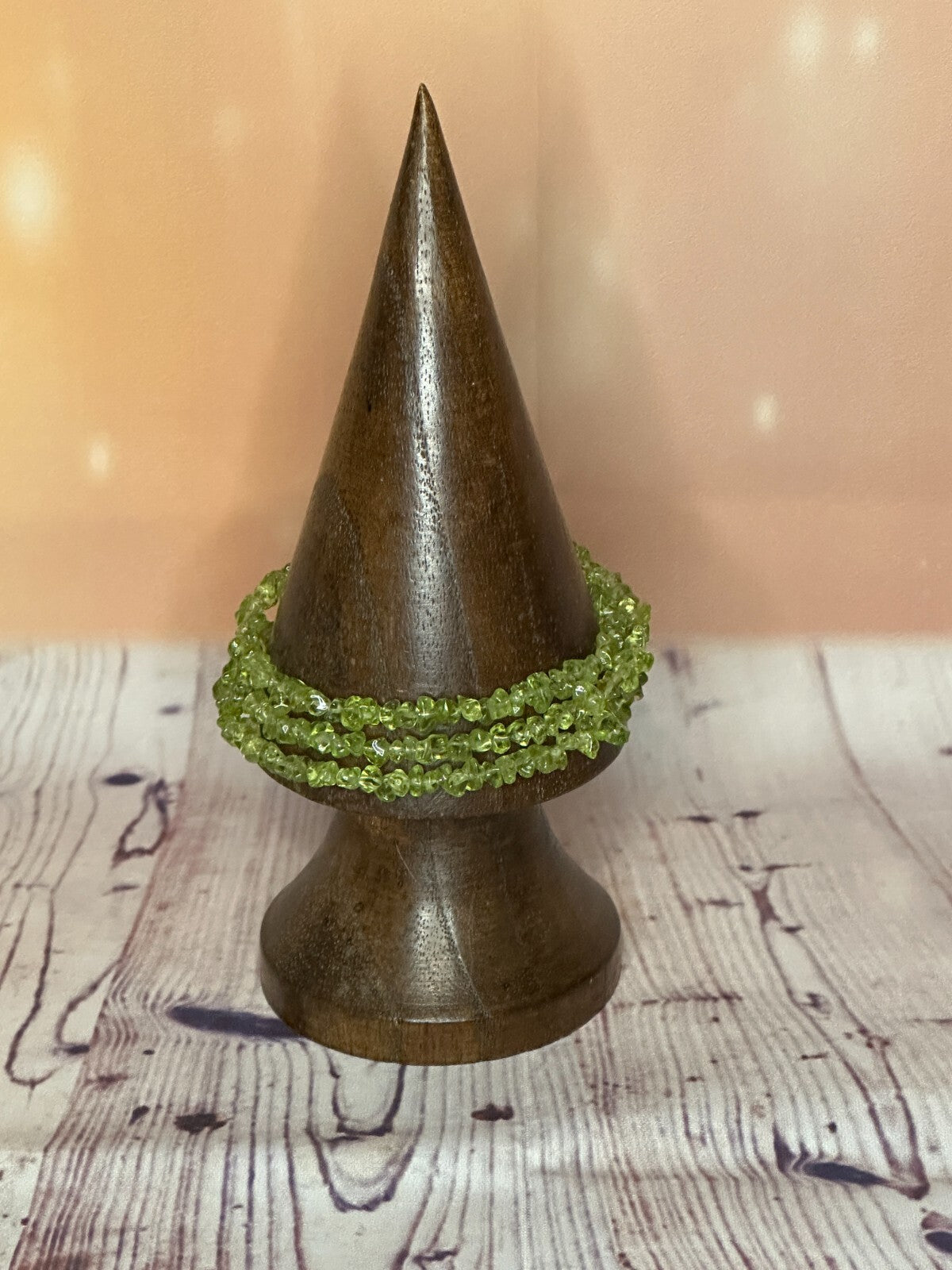 Peridot Semi Precious Stone Chip Memory Wire Bracelets For A Adult Wrist0