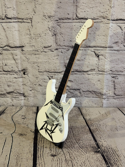 Miniature 25cm Guitar Metallica Band Guitar on Stand Band Gift Display0